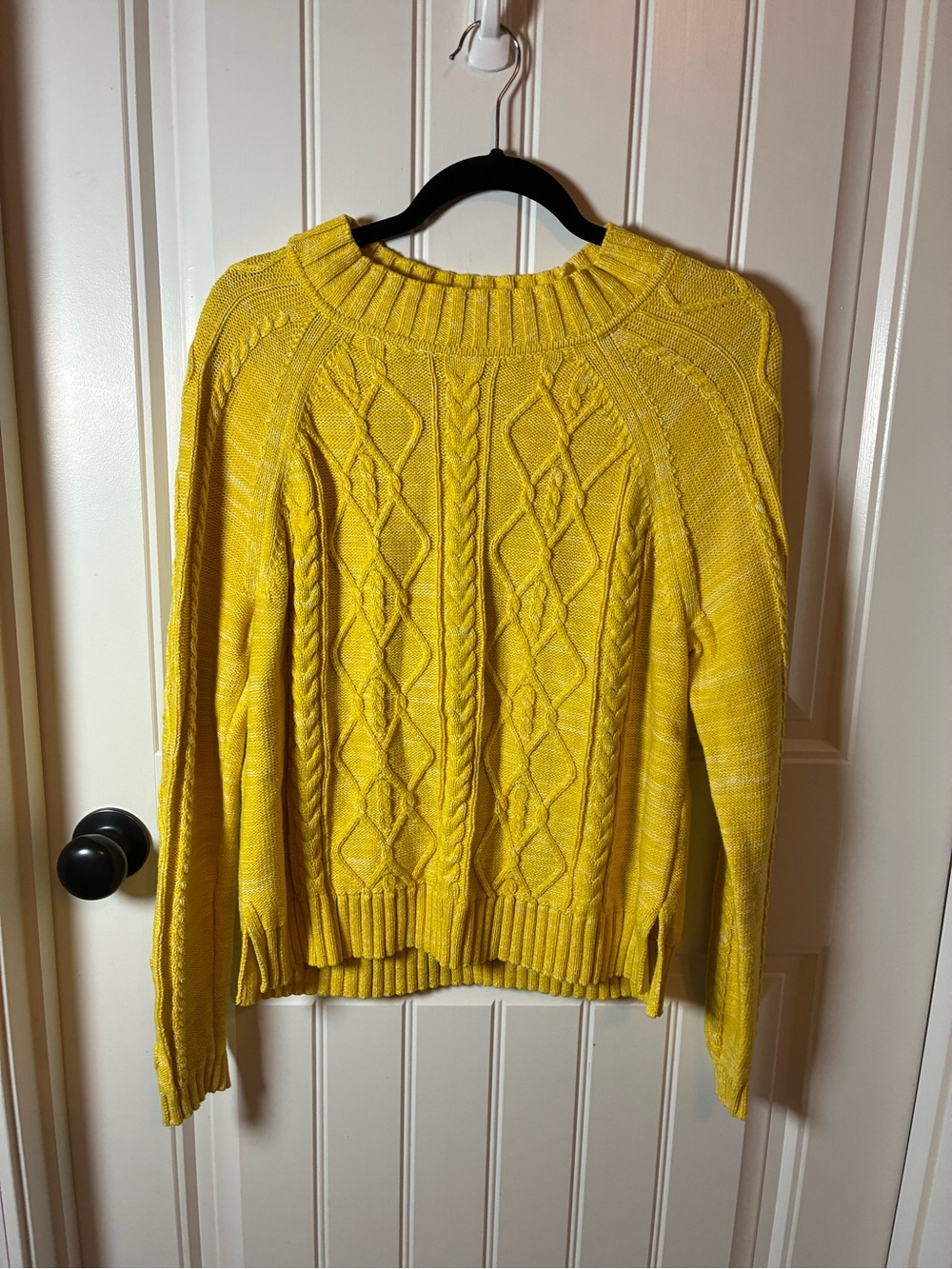 GAP Bright Yellow Cable Crewneck Sweater